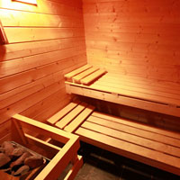The sauna in the converted stable